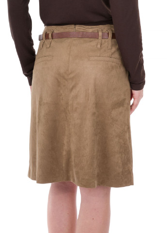 Светло-коричневая кэжуал однотонная юбка Marc Aurel а-силуэта (трапеция)