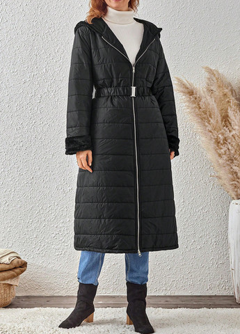 Черная зимняя куртка куртка-пальто SHEIN