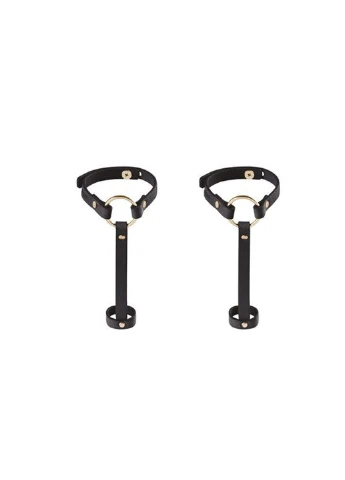 Пара браслетов на запястье и палец MAZE Hand Bracelet Harness Black Bijoux Indiscrets (252383325)