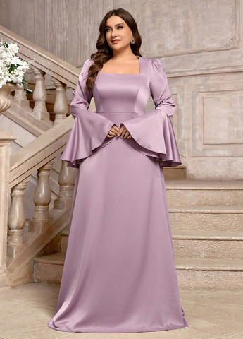 Лиловое вечернее платье а-силуэт SHEIN однотонное