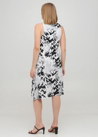 Черно-белое кэжуал платье а-силуэт Pastunette с абстрактным узором