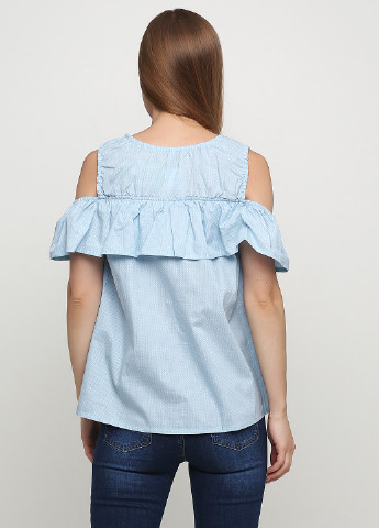 Голубая летняя блуза No Brand