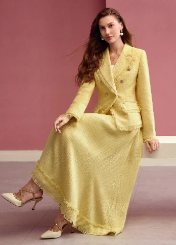 Желтая кэжуал однотонная юбка SHEIN