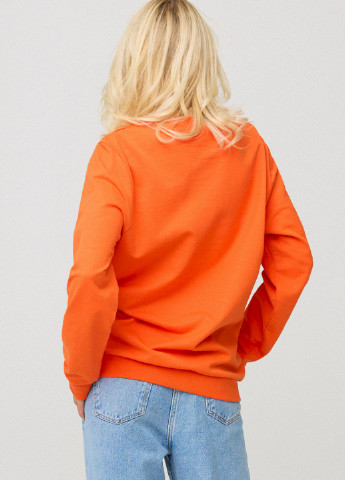 Свитшот женский oversize /no flis/ YAPPI - крой рисунок оранжевый кэжуал - (250140909)