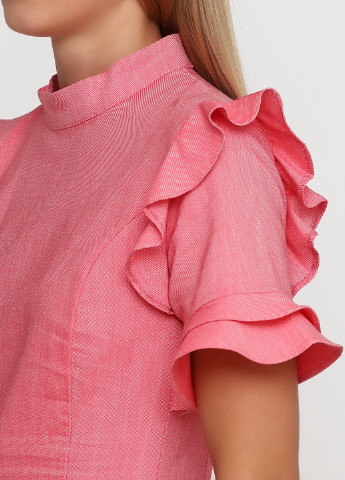 Розовое кэжуал платье футляр Sassofono однотонное