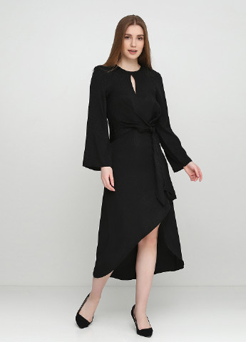 Чорна ділова сукня на запах H&M з тваринним принтом