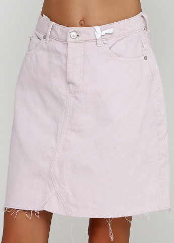 Бледно-розовая джинсовая однотонная юбка IVY