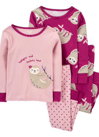 Розовая всесезон пижама для девочки carters (693710) 2шт Carter's