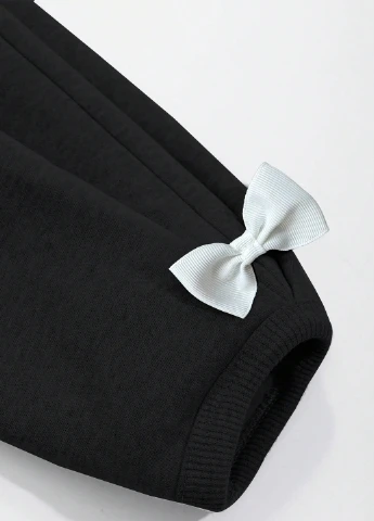 Чорний світшот SHEIN однотонний бант (346756224)