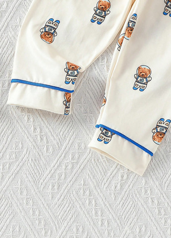 Кремовая всесезон пижама (рубашка, брюки) рубашка + брюки SHEIN