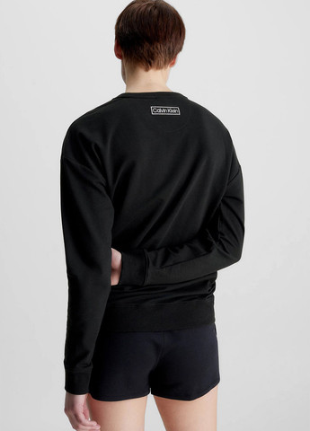 Черный свитшот Calvin Klein однотонный вышивка (328105201)