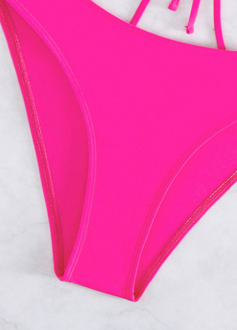 Фуксиновий (колору Фукія) літній купальник (ліф, трусики) бікіні, роздільний SHEIN