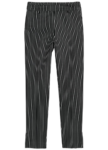 Черно-белые классические демисезонные прямые брюки H&M