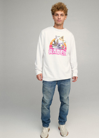 Білий свитшот мужской oversize /no flis/ YAPPI малюнок (254557711)