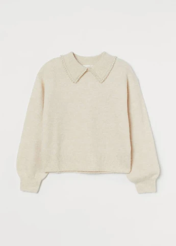 Молочный демисезонный свитер H&M
