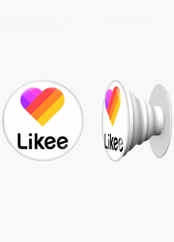 Попсокет (Popsockets) тримач для смартфону Лайк (Likee) (8754-1041) Чорний MobiPrint (216748420)