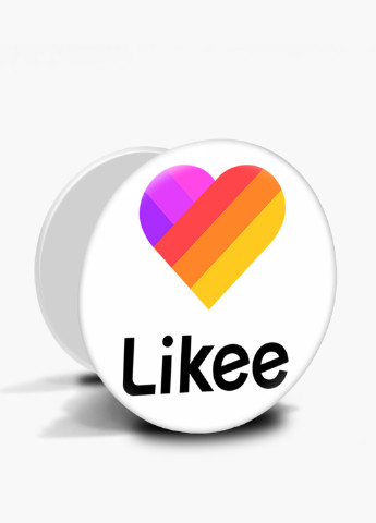 Попсокет (Popsockets) тримач для смартфону Лайк (Likee) (8754-1041) Чорний MobiPrint (216748420)