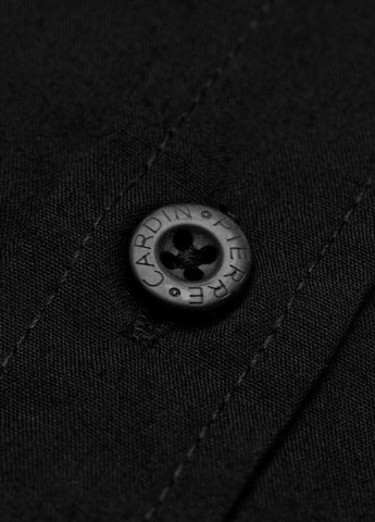 Черная классическая рубашка однотонная Pierre Cardin