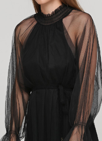Черное коктейльное платье клеш Fiordaliso однотонное