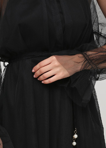 Чорна коктейльна сукня кльош Fiordaliso однотонна