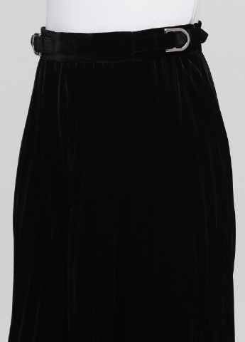 Черная кэжуал однотонная юбка Massimo Dutti плиссе