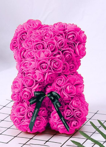 Мишка из роз 3D Teddy Flower 25 см No Brand розовая