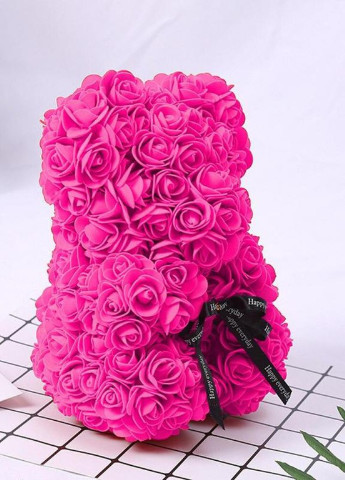 Мишка из роз 3D Teddy Flower 25 см No Brand розовая