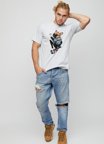 Серая футболка мужская basic YAPPI