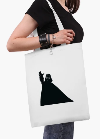 Еко сумка шоппер біла Дарт Вейдер Зоряні війни (Darth Vader Star Wars) (9227-2045-WT2) Еко сумка шоппер біла 41*35 см MobiPrint (219151198)