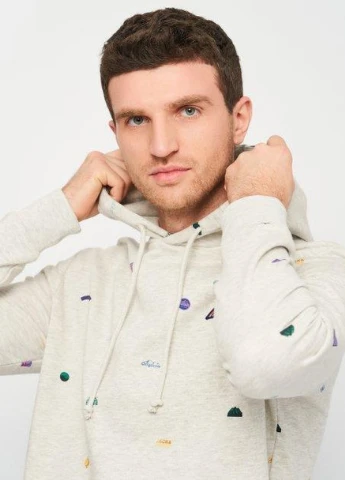 Худі,сірий в кольорові візерунки, JACK&JONES (255192818)