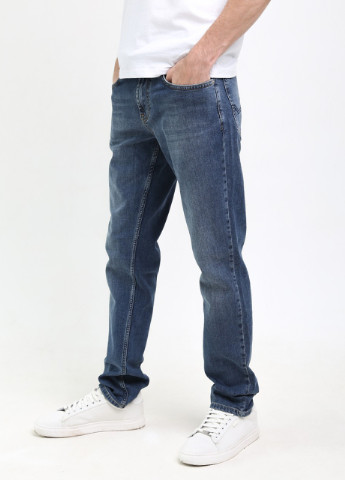 Синие демисезонные слим джинсы мужские слим синие с потертостями Slim Zanotti