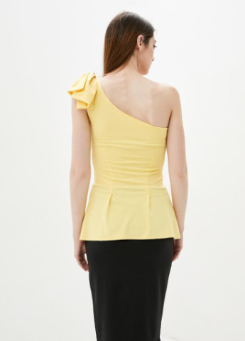 Жовта демісезонна жіноча блузка з бантиком jain Podium