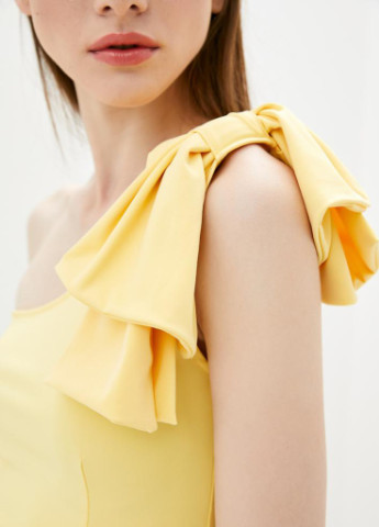 Жовта демісезонна жіноча блузка з бантиком jain Podium