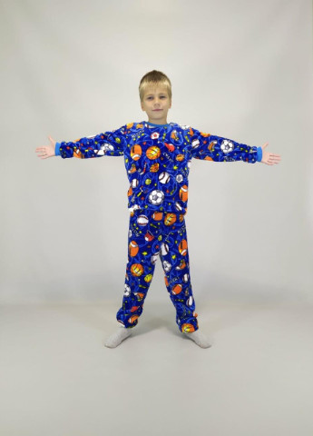Синяя пижама на мальчика махровая р.42 синяя triko (39660776-4) No Brand