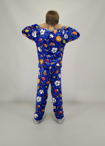 Синяя пижама на мальчика махровая р.42 синяя triko (39660776-4) No Brand