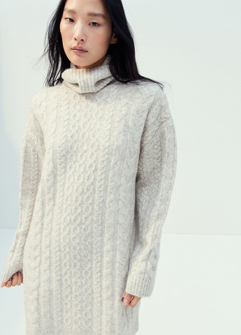 Світло-бежева кежуал платье сукня светр H&M меланжева