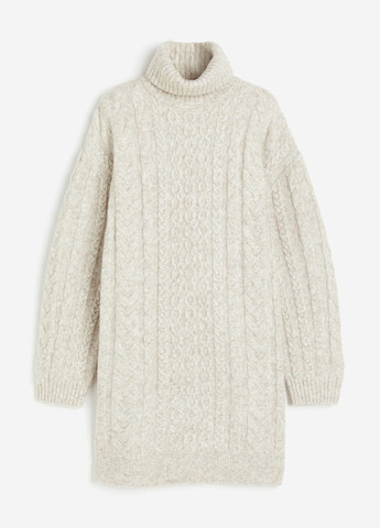 Світло-бежева кежуал платье сукня светр H&M меланжева