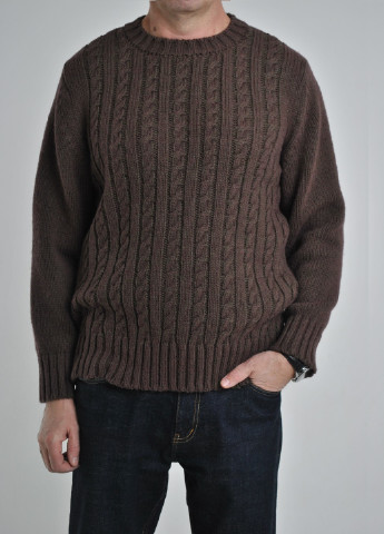 Коричневий зимовий светр з косами Berta Lucci