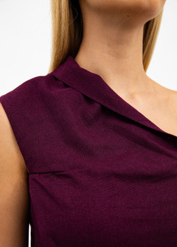 Фиолетовое кэжуал платье на одно плечо, а-силуэт Ager однотонное