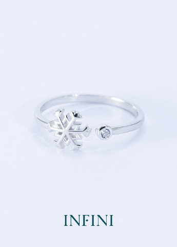 Кольцо серебряное Infini со снежинкой (250570277)