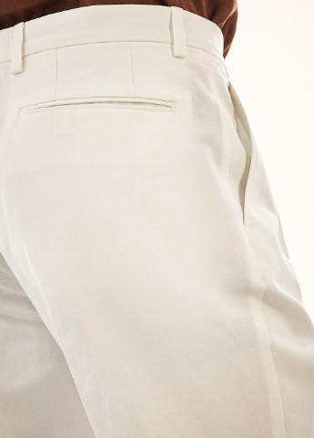 Белые кэжуал демисезонные прямые брюки Massimo Dutti