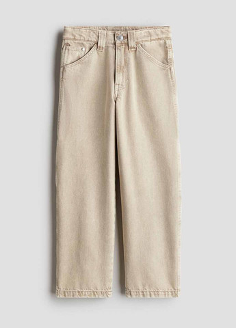 Светло-бежевые демисезонные мешковатые джинсы H&M