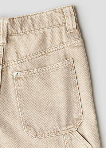 Светло-бежевые демисезонные мешковатые джинсы H&M