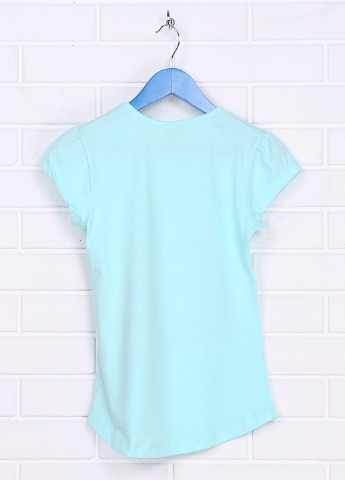 Светло-бирюзовая летняя футболка с коротким рукавом Miss Zelish