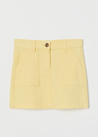 Светло-желтая однотонная юбка H&M