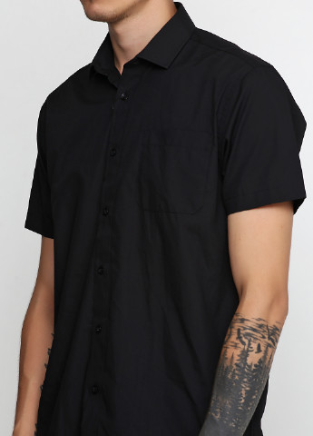 Черная кэжуал рубашка однотонная Cedar Wood State с коротким рукавом