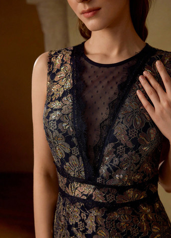 Комбінована святковий, вечірня сукня а-силует, з відкритими плечима SHEIN з квітковим принтом