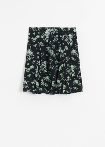 Черная кэжуал цветочной расцветки юбка House а-силуэта (трапеция)
