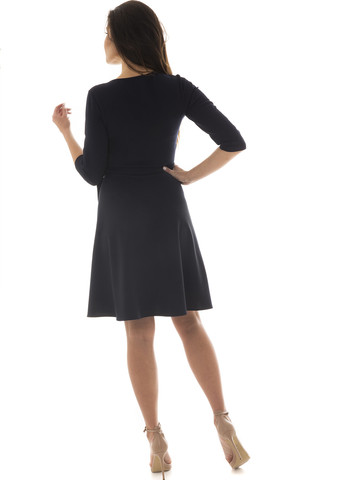 Темно-синее кэжуал платье клеш Luniani однотонное