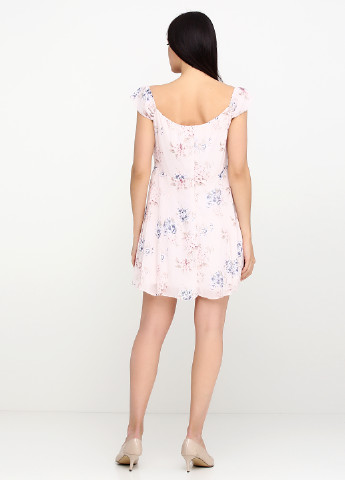 Светло-розовое кэжуал платье клеш New Look с цветочным принтом
